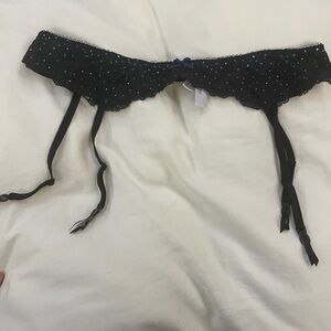 VS Dream Angels garter belt M/L with real Swarovski crystals | Color Navy Night